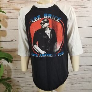 Vtg Alstyle T-shirt Tee Lee Brice N. American Tour Graphic Print Jersey Medium